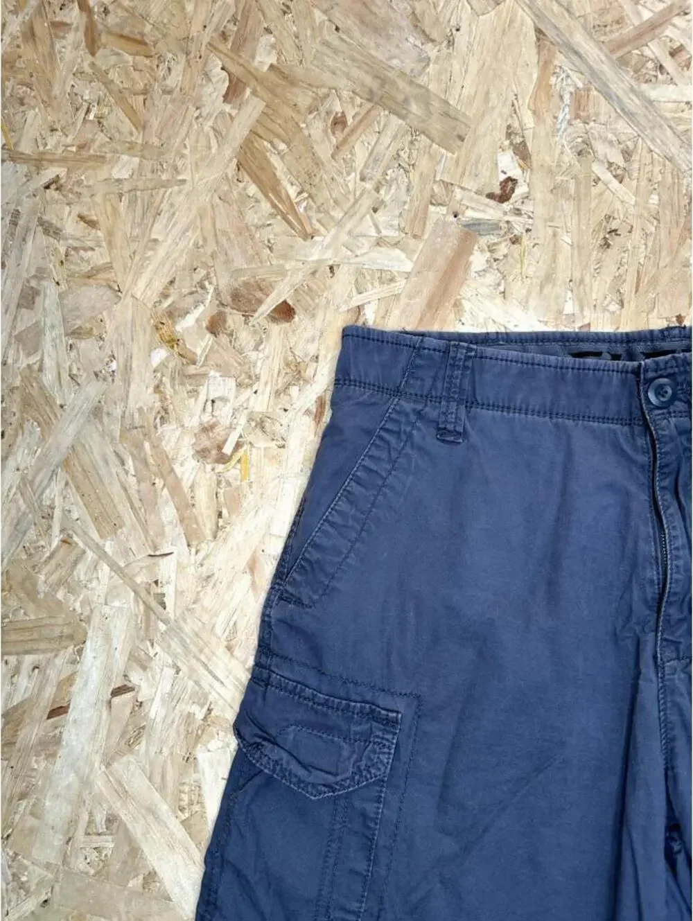 George Mens Flex Cargo Shorts Size 32 Navy Blue Cotton Blend Casual Utility